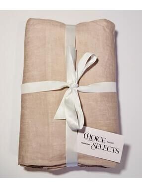 Quince European Linen Curtain Panel Rose Quartz 48x96